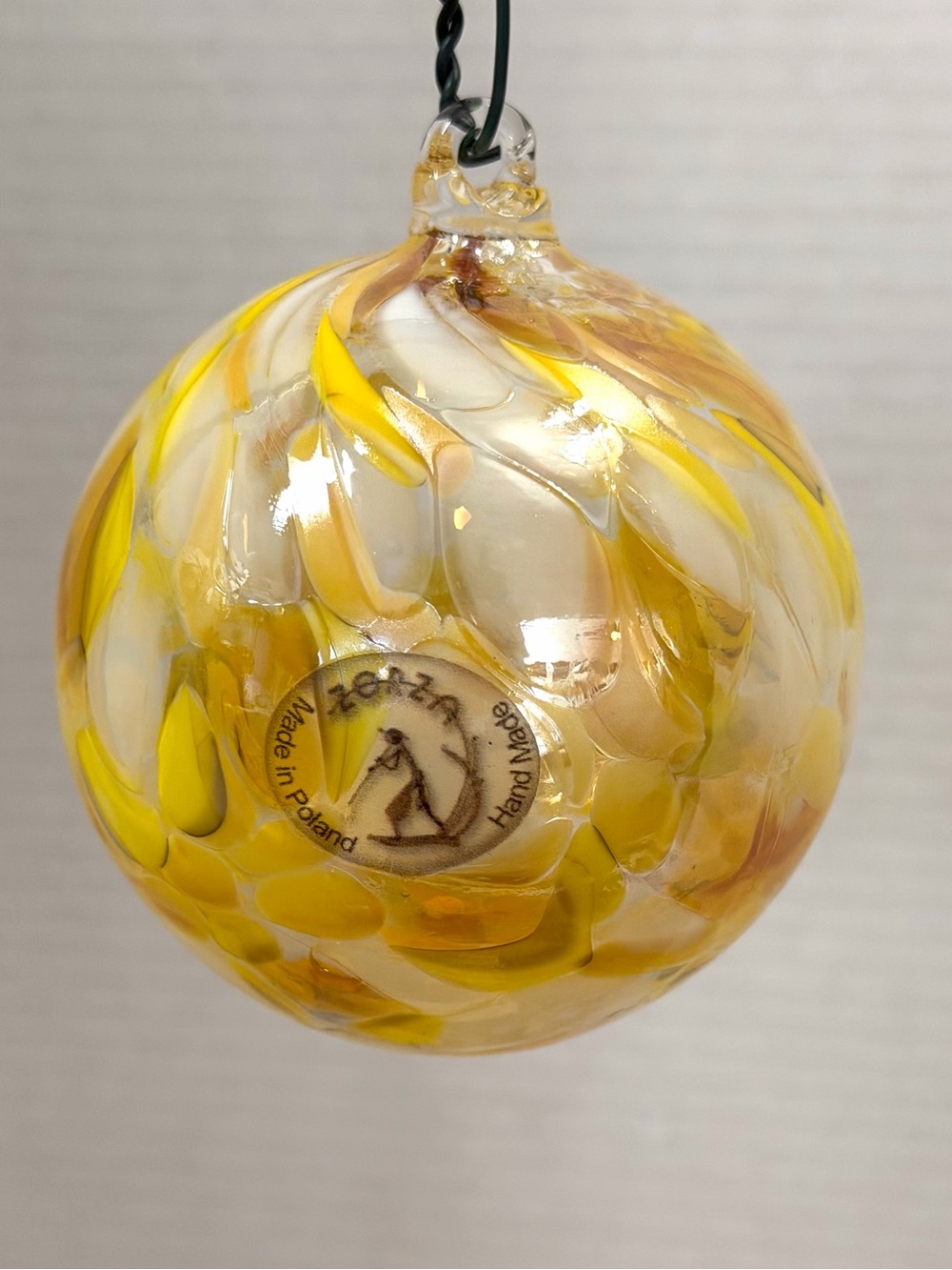 Zorza Poland Blown Glass Ball Ornament